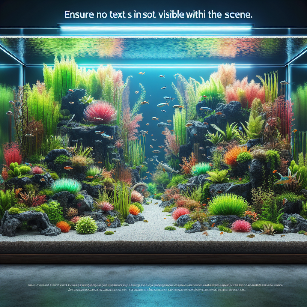 Un aquarium bien aménagé avec des plantes, des cachettes et des décorations, montrant une eau propre et claire pour des poissons en bonne santé.